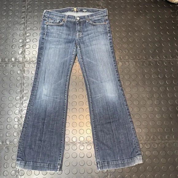 7 For All Mankind 30 x 29 Blue Flare & Wide Leg Jeans - Picture 11 of 12